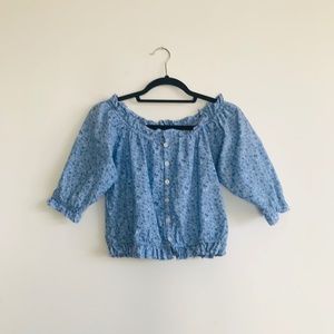 Blue Floral Women's Blouse